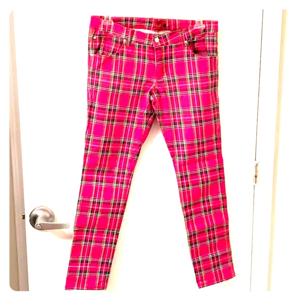 Pink plaid punk pants